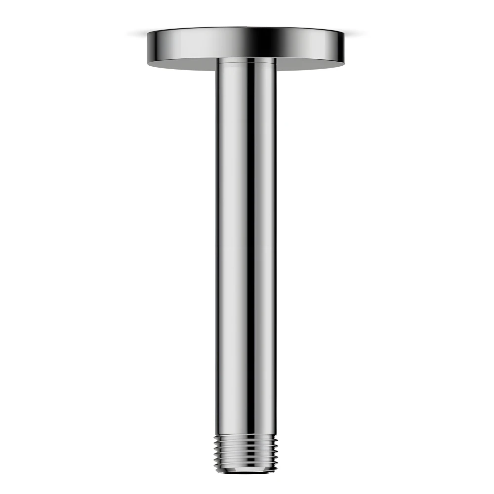 Bras de douche vertical 14 cm en laiton chromé