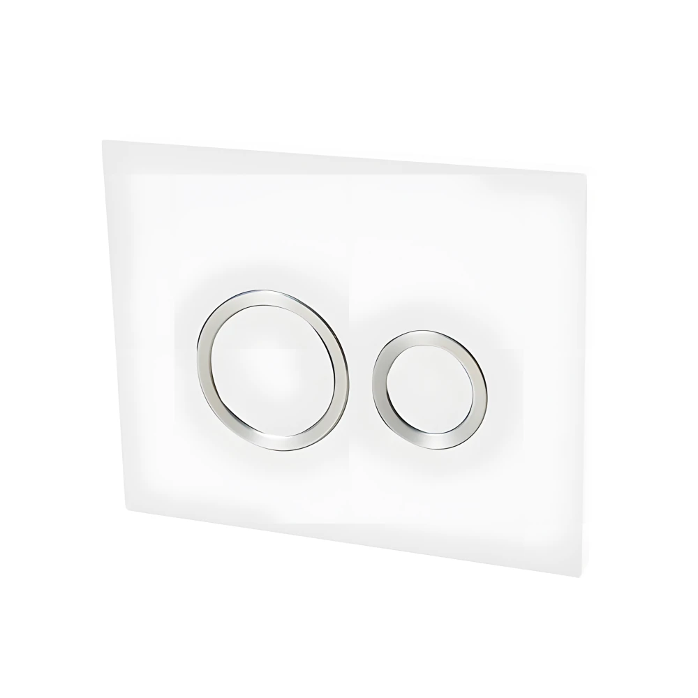 Plaque de commande double chasse HOOP Blanc pour bâti-support WIRQUIN