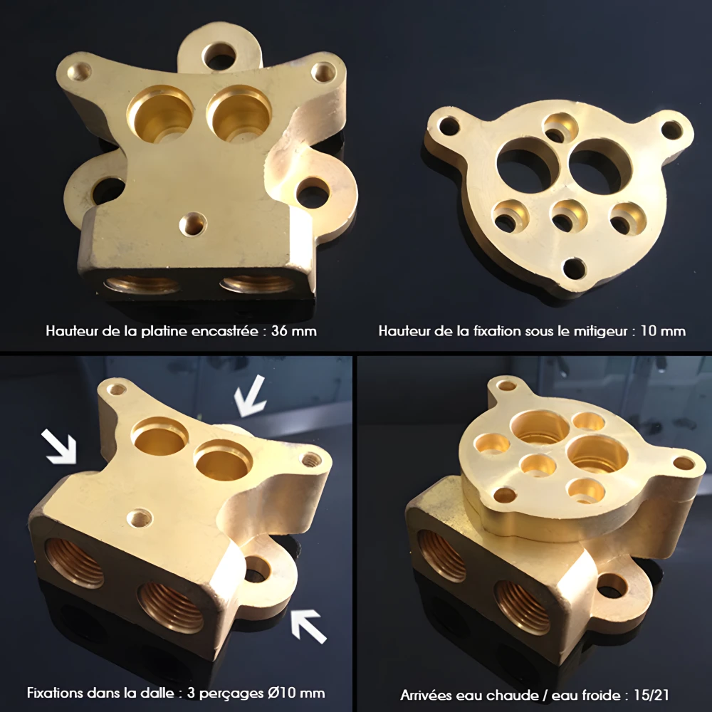 Mitigeur colonne LOOP inox brossé baignoire îlot