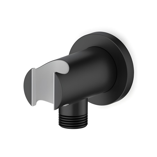 Coude et support douchette noir mat