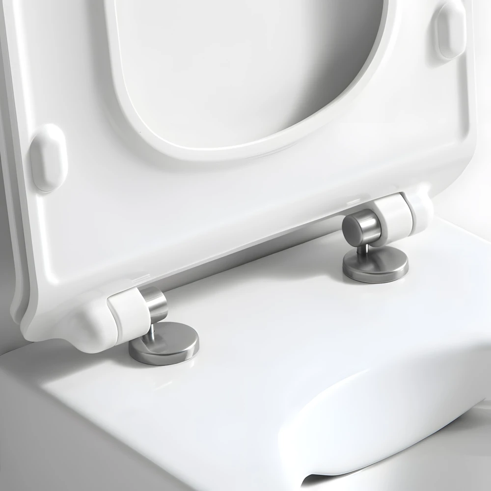 Abattant en Thermodur avec freins de fermeture et charnières inox declipsables