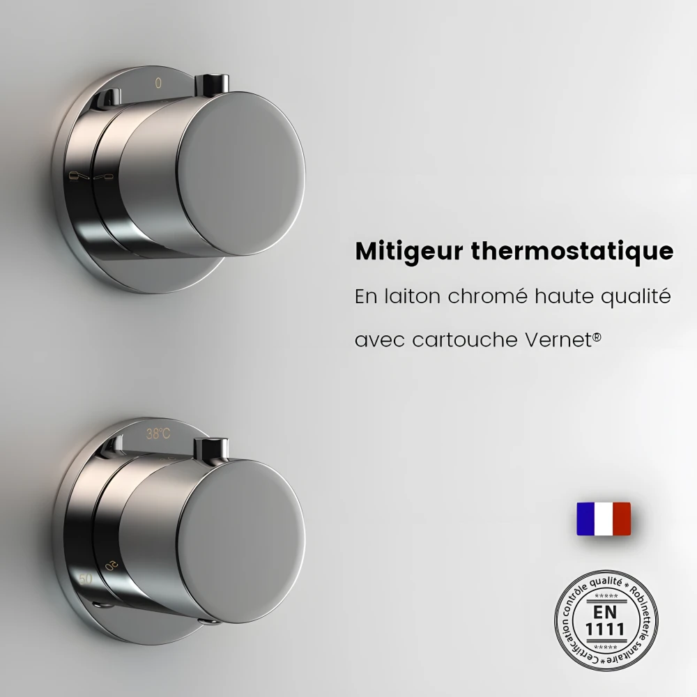 Robinetterie thermostatique en laiton chromé haute qualité