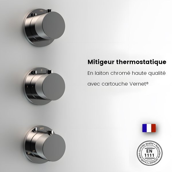 Robinetterie thermostatique en laiton chromé haute qualité