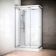 Cabine douche hydromassage SILVER rectangulaire avec accès en angle | Version gauche avec vitres blanches
