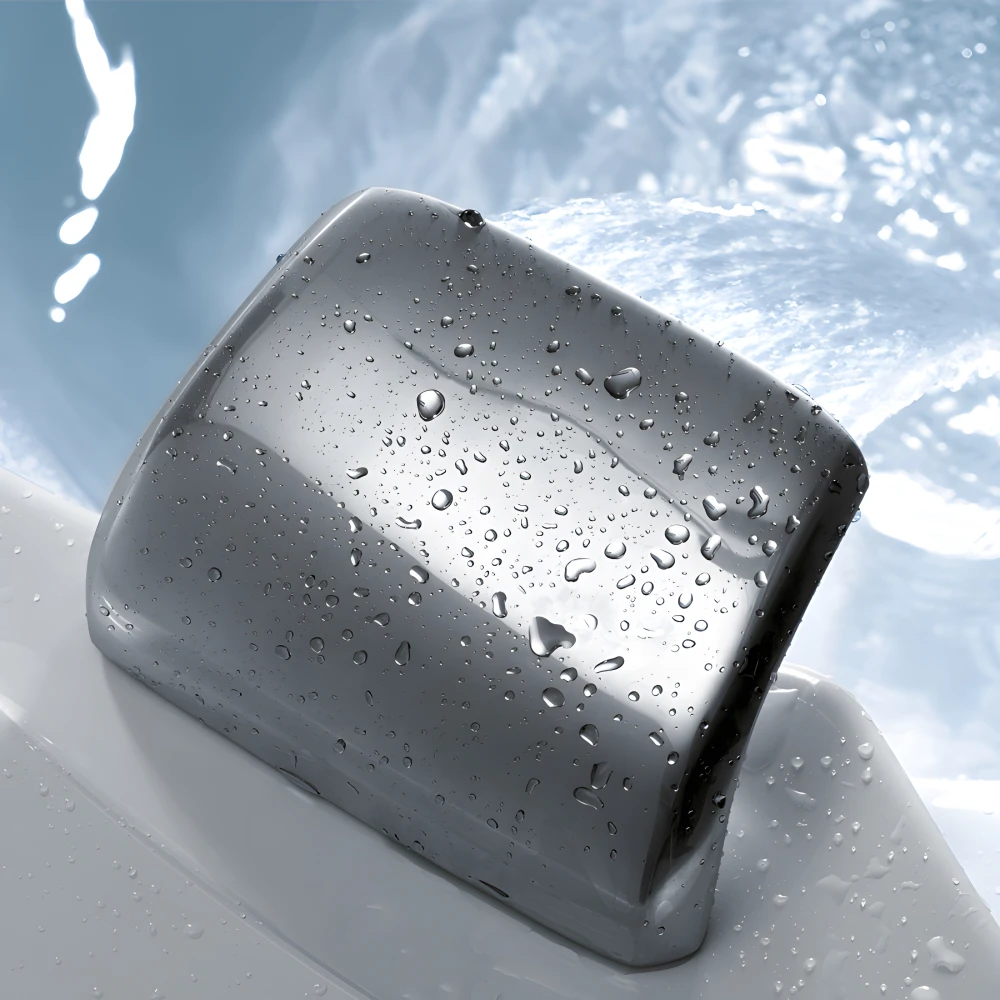 Bec cascade (en laiton chromé) intégré à la coque