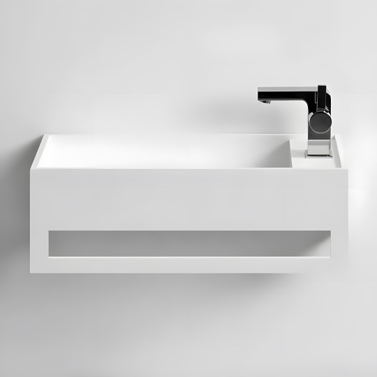 Lave-mains suspendu EASY 50 GAUCHE en Solid Surface