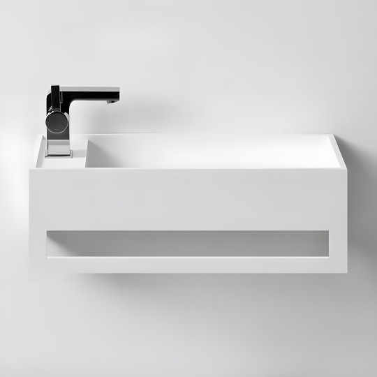 Lave-mains suspendu EASY 50 DROITE en Solid Surface