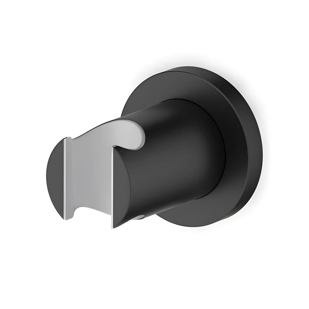 Support douchette en laiton noir mat