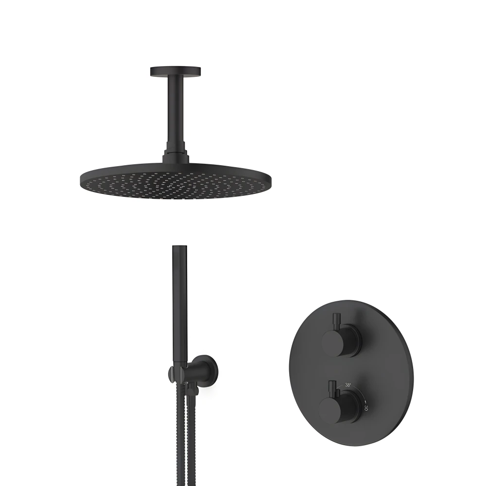 Pack douche encastré thermostatique noir mat LOOP 10