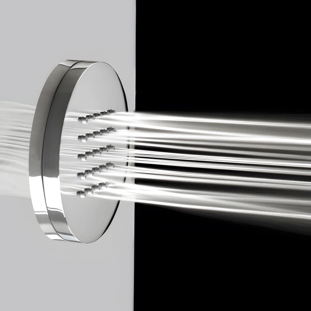 Buses d'hydromassage en laiton chromé avec têtières anti-calcaire