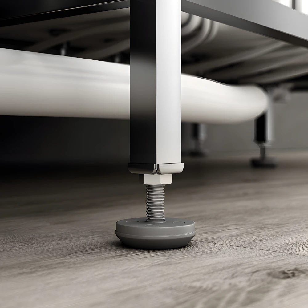 Chassis intégral en acier inoxydable avec pieds réglables