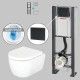 Pack WC suspendu sans bride avec bâti-support autoportant WIRQUIN PRO et plaque noire