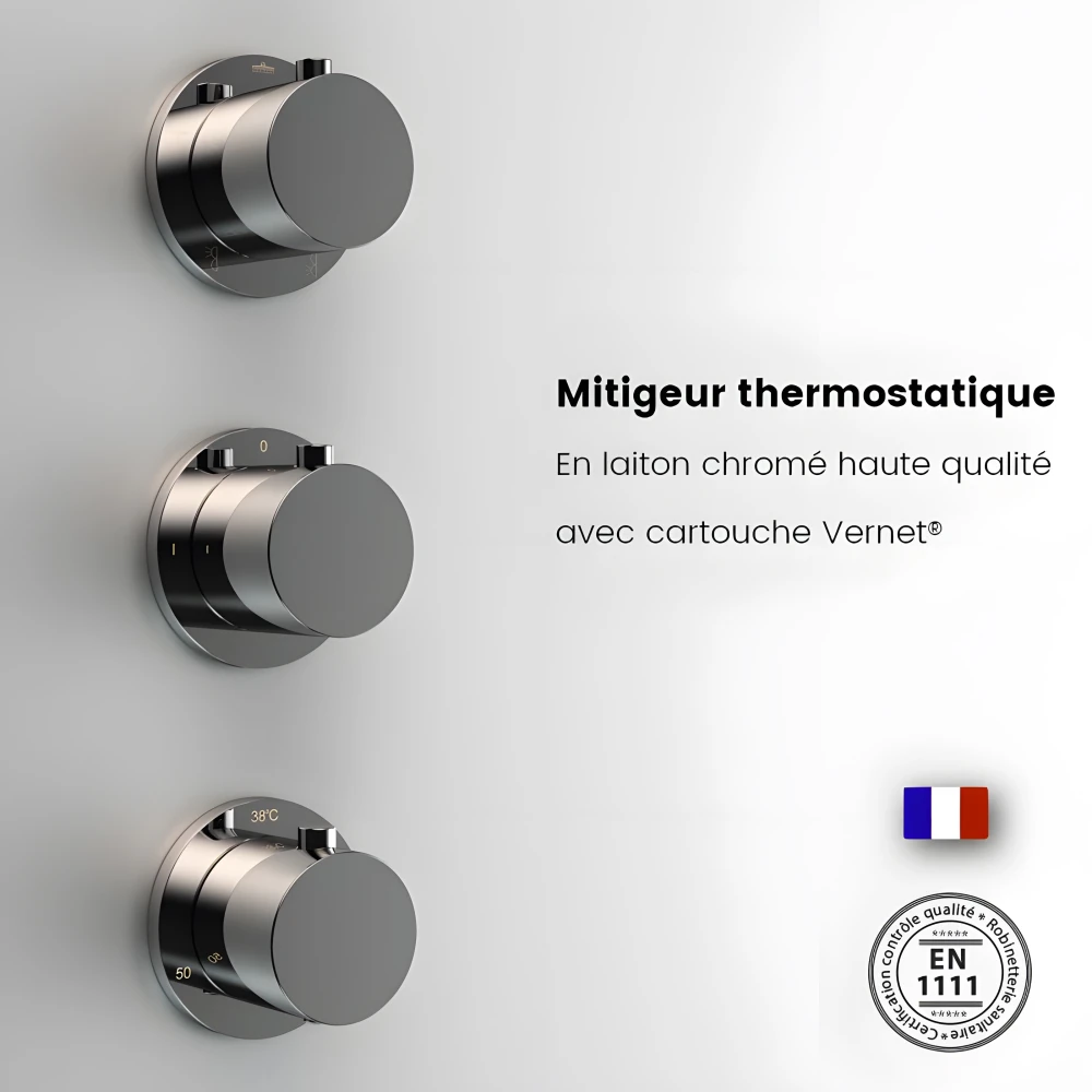 Robinetterie thermostatique en laiton chromé haute qualité