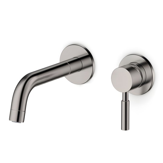 Robinet mitigeur mural encastré finition métal brossé