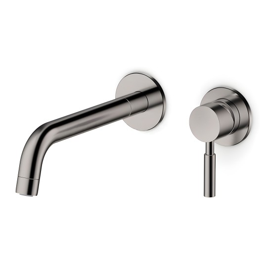 Robinet mitigeur mural encastré finition métal brossé