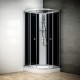 Cabine douche intégrale SILVER 1/4 de rond avec vitres noires