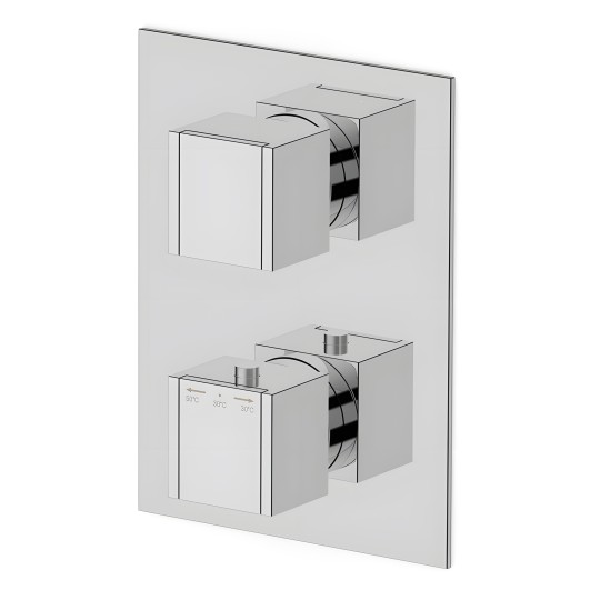 Mitigeur thermostatique mural 3 sorties pour douche
