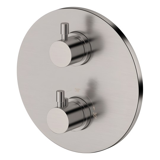 Mitigeur thermostatique mural 2/3 sorties LOOP Inox Brossé