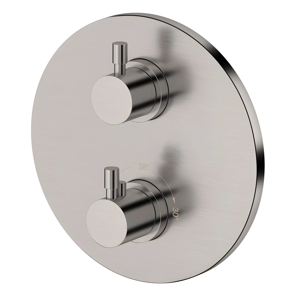 Mitigeur thermostatique mural 2/3 sorties LOOP Inox Brossé