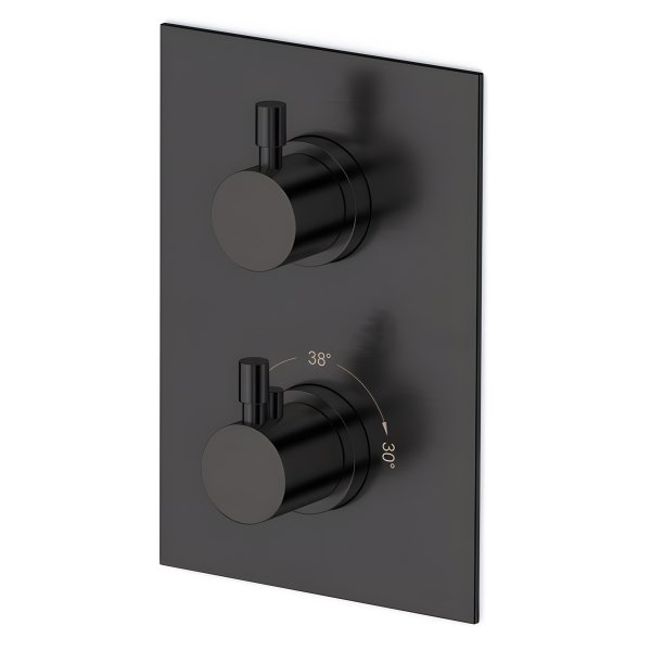 Mitigeur thermostatique mural 2/3 sorties LOOP Noir Mat