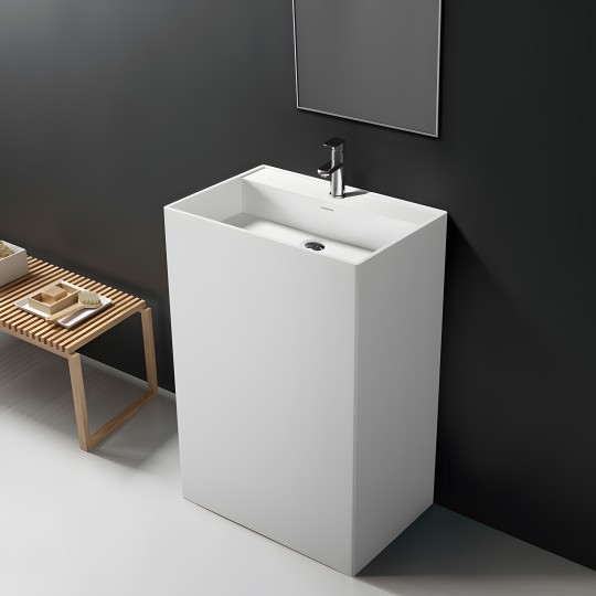 Lavabo vasque colonne TOTEM 60 en Solid Surface