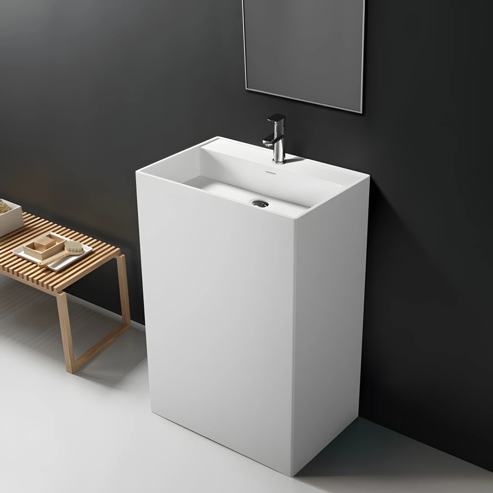 Lavabo vasque colonne TOTEM 60 en Solid Surface