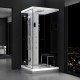 Cabine douche hammam URBAN 100x100cm (version gauche) avec verres noirs sur 2 côtés