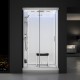 Cabine douche hammam URBAN 120x90cm (version gauche) avec verres blancs sur 3 côtés