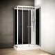 Cabine douche intégrale SILVER rectangulaire | Version droite avec vitres noires