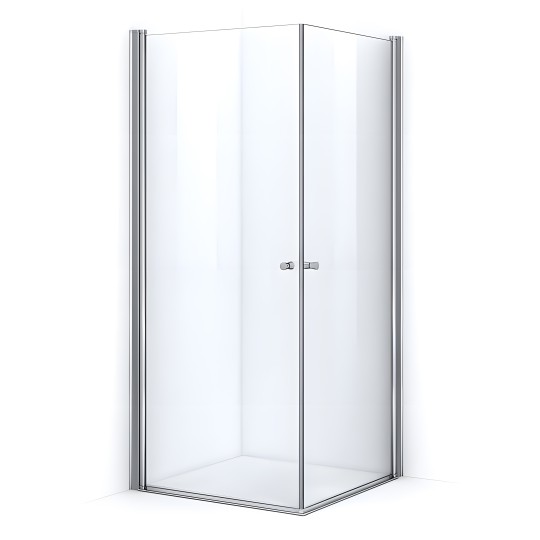 Paroi de douche d'angle 100 x 100 cm avec ouverture pivotante
