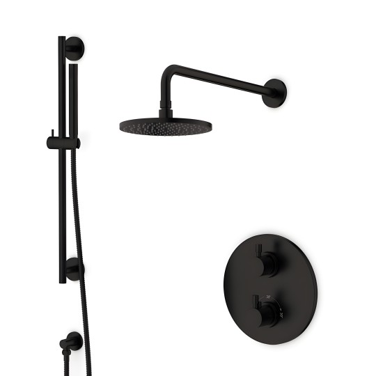 Pack douche encastré thermostatique noir mat LOOP 7
