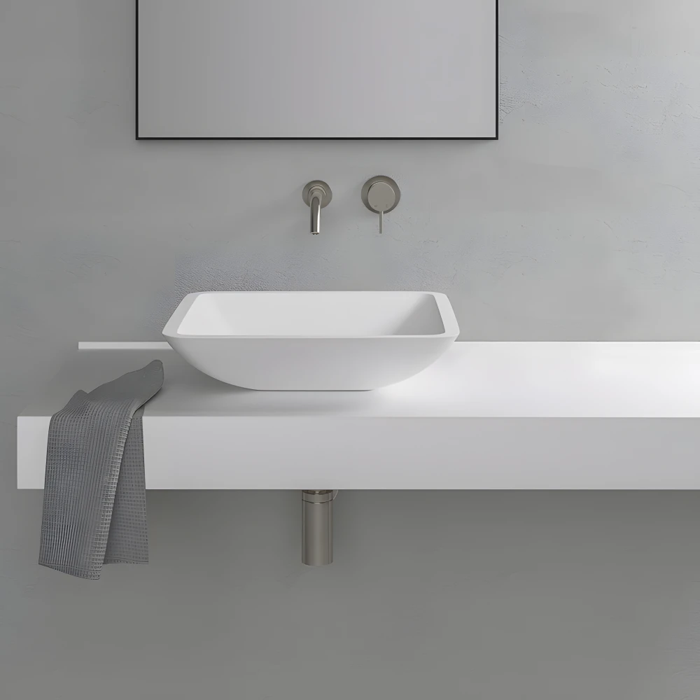 Vasque carrée LAKE 42 en Solid Surface